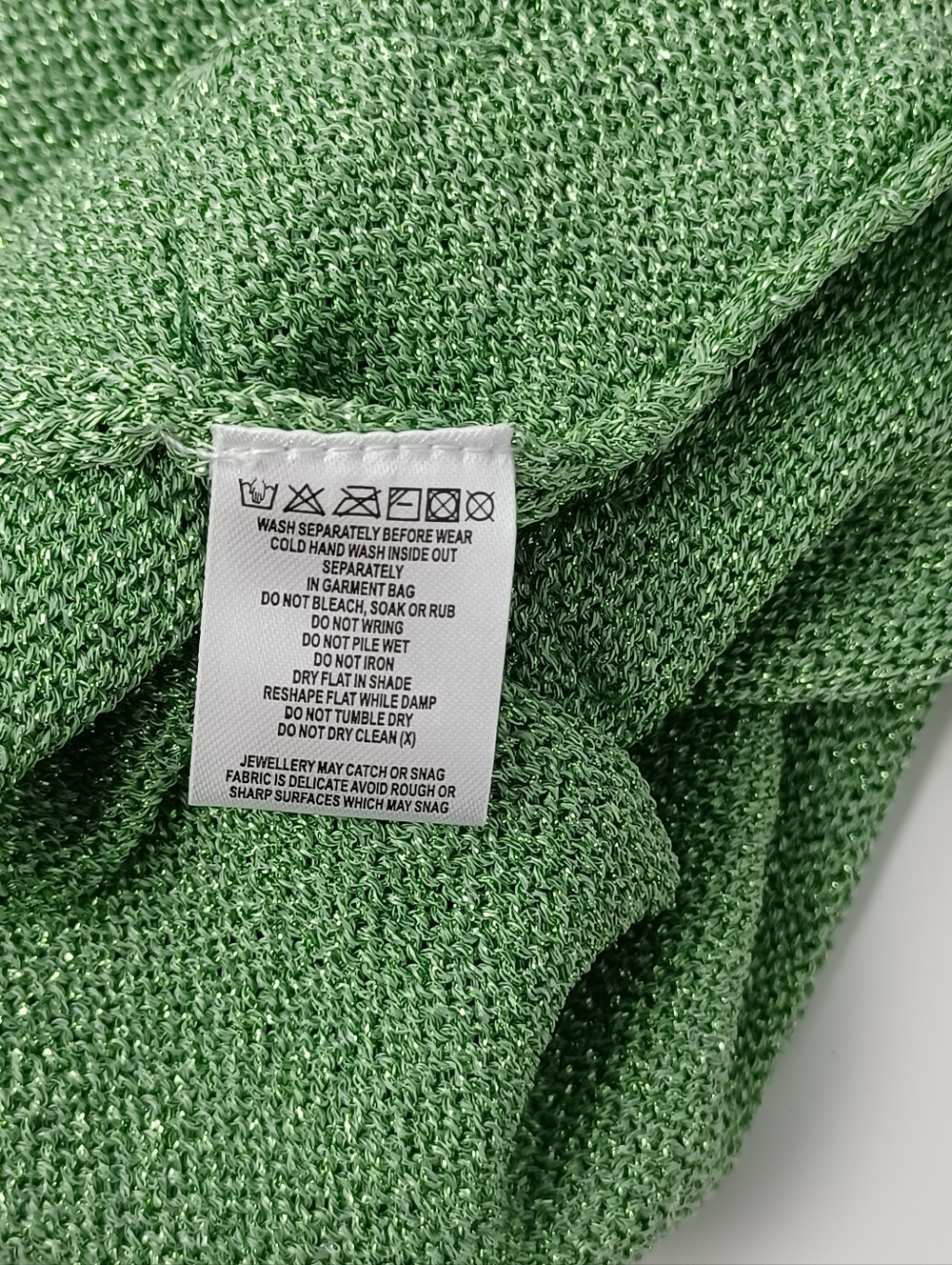 Meshki Suki Metallic Knit Maxi Dress Size M Women Tie Open Back In Pastel Green - Picture 14 of 15